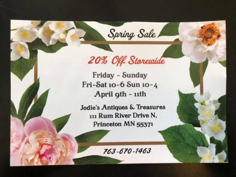 Jodie's Antiques and Treasures Spring Sale