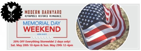 Modern Barnyard Storewide Memorial Weekend Sale