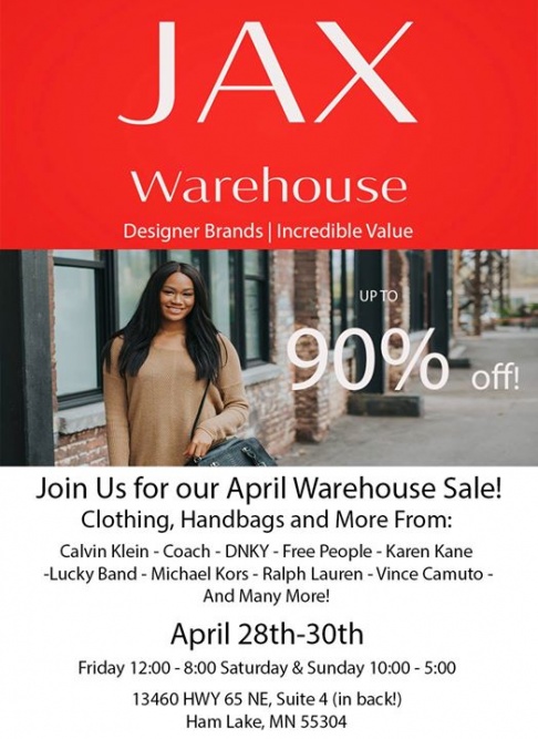 Jax April Warehouse Sale!